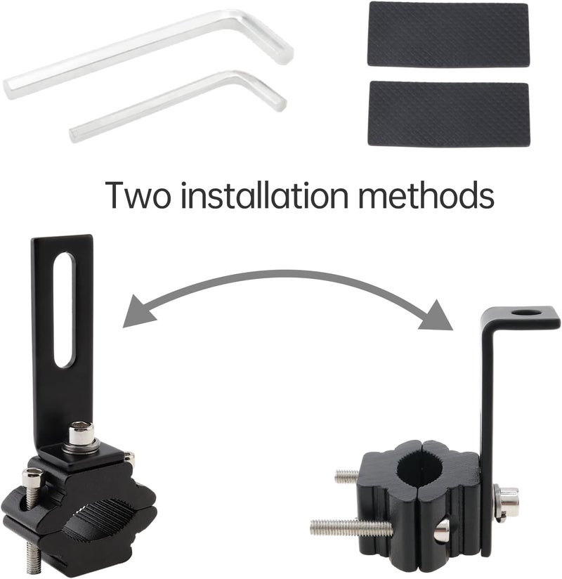 Windance Pack of 2, Spotlight Mount Brackets , Aluminum Alloy Auxiliary Light Signal Light Mounting Fork Bumper Roll Bar Clamps for Motorcycle Bicycle Scooter Mountain Bike ATV UTV (Small) - Image 3